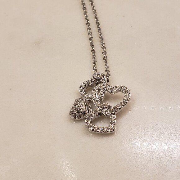 Swarovski Four Heart Pendant Necklace - Picture 2 of 6